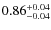 $\rm0.86^{+0.04}_{-0.04}$