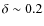 $\delta\sim 0.2$