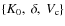 $\{K_0,~ \delta, ~ V_{\rm c}\}$