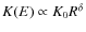 $K(E)\propto K_0 R^\delta$