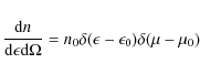 \begin{displaymath}\frac{{\rm d}n}{{\rm d}\epsilon {\rm d}\Omega}=n_0 \delta(\epsilon-\epsilon_0)\delta(\mu-\mu_0)
\end{displaymath}