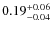 $ 0.19_{\rm -0.04}^{+0.06} $