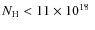$N_{\rm H}<11\times10^{18}~$