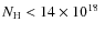 $N_{\rm H}<14\times10^{18}~$