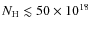 $N_{\rm H}\lesssim50\times10^{18}~$
