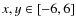 $x,y \in [-6,6]$