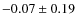 $-0.07\pm0.19$