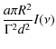 $\displaystyle \frac{a \pi R^2}{\Gamma^2 d^2} I(\nu)$