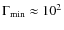 $\Gamma_{\rm min} \approx 10^2$