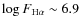 $\log F_{\rm H\alpha}\sim6.9$