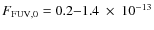 $F_{{\rm FUV},0}=0.2{-}1.4~\times~10^{-13}$