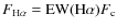 $F_{\rm H\alpha} = {\rm EW
(H\alpha)} F_{\rm c}$