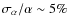 $\sigma_\alpha/\alpha\sim 5\%$