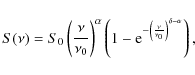 \begin{displaymath}S(\nu)=S_{0}\left(\frac{\nu}{\nu_0}\right)^\alpha\left(1-{\rm e}^{-\left(\frac{\nu}{\nu_0} \right) ^{\delta-\alpha}}\right),
\end{displaymath}