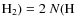 ${\rm H}_2) = 2~N({\rm H}$