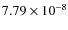 $7.79 \times 10^{-8}$