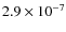 $2.9 \times 10^{-7}$