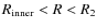 $R_{\rm {inner}} < R < R_{\rm {2}}$
