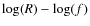 $\log(R)-\log(f)$