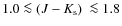 $1.0\la\mbox{$(J-K_{\rm s})$ }\la1.8$