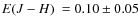 $\mbox{$E(J-H)$ }=0.10\pm0.05$