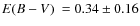 $\mbox{$E(B-V)$ }=0.34\pm0.16$