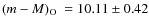 $\mbox{$(m-M)_{\rm O}$ }=10.11\pm0.42$