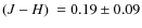 $\mbox{$(J-H)$ }=0.19\pm0.09$