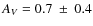 $A_V=0.7~\pm~0.4$