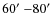 $60\hbox{$^\prime$ }{-}80\hbox{$^\prime$ }$