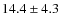 $14.4\pm4.3$