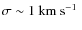 $\sigma\sim1~\mbox{$\rm km~s^{-1}$ }$