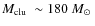 $\mbox{$M_{\rm clu}$ }\sim180~\mbox{$M_\odot$ }$