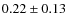 $0.22\pm0.13$