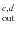 $_{\rm out}^{c,d}$