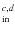 $_{\rm in}^{c,d}$