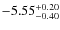 $\rm -5.55^{+0.20}_{-0.40}$