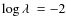 $\log \ensuremath{\lambda~} = -2$