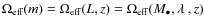 $\Omega_{{\rm eff}}(m)=\Omega_{{\rm eff}}(L,z)=\Omega_{{\rm eff}}(M_\bullet,\ensuremath{\lambda~} ,z)$