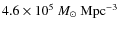$4.6\times 10^{5}~M_\odot~ {\rm Mpc}^{-3}$