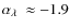 $\alpha_{\ensuremath{\lambda~} } \approx -1.9$