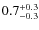 $0.7^{\rm +0.3}_{-0.3}$