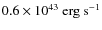 $0.6 \times 10^{43} \rm ~ erg ~ s^{-1}$