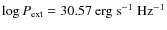 $\log P_{\rm ext}= 30.57 ~ \rm erg
~ s^{-1} ~ Hz^{-1}$