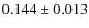 $ 0.144 \pm 0.013$