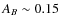 $A_B \sim 0.15$