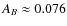 $A_B\approx0.076$