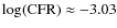 $\log({\rm CFR})\approx-3.03$
