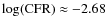 $\log({\rm CFR})\approx-2.68$