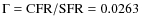 $\Gamma = {\rm CFR/SFR} = 0.0263$
